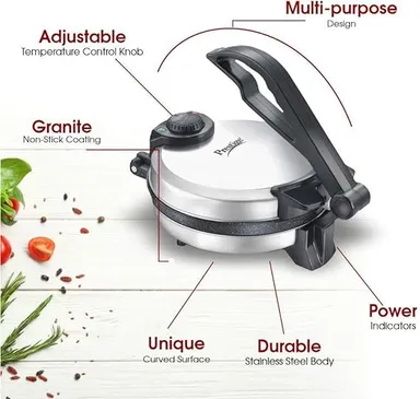 Prestige PRM 5.0 Multi-Purpose Electric Roti Maker and Khakra Maker with Non-Stick Plates for Daily Home Kitchen Use thumbnail 1