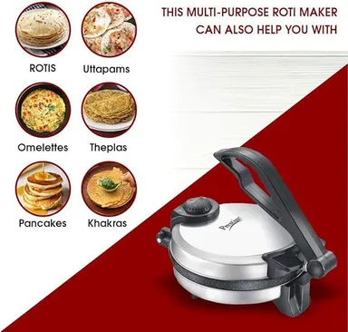 Prestige PRM 5.0 Multi-Purpose Electric Roti Maker and Khakra Maker with Non-Stick Plates for Daily Home Kitchen Use thumbnail 4